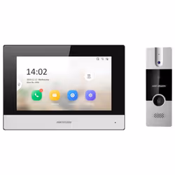 Kit de videoportero - Tecnología 4 hilos con TCP/IP & WiFi - Incluye placa y monitor - Conexión por 4 hilos - App móvil con P ...