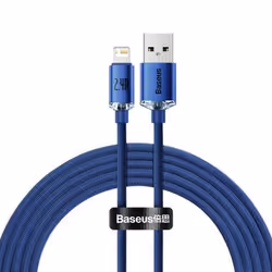 Baseus Crystal Shine, 2 m, Lightning, USB A, Mâle, Mâle, Bleu