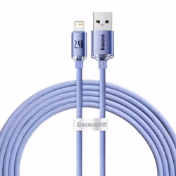 Baseus Crystal Shine, 2 m, Lightning, USB A, Mâle, Mâle, Violet