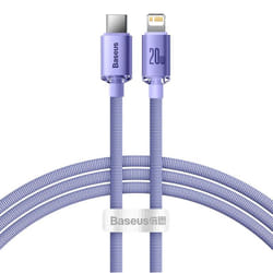 Baseus Crystal Shine câble de téléphone portable Violet 1,2 m USB C Lightning