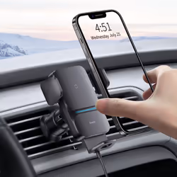 Baseus Wisdom Car Mount Wireless Charger Support actif Mobile/smartphone Noir - Vue supplémentaire 5