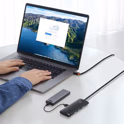 Baseus WKQX030201 hub & concentrateur USB 3.2 Gen 1 (3.1 Gen 1) Type-A 625 Mbit/s Noir