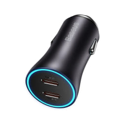 Baseus CGJP000013 chargeur d'appareils mobiles Universel Gris Allume-cigare Charge rapide Auto