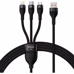 Baseus SUP0003351, 1,2 m, USB A, USB C/Micro USB-A/Lightning, USB 3.2 Gen 1 (3.1 Gen 1), Noir