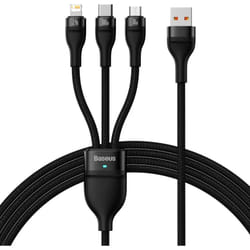 Baseus SUP0003351 câble USB 1,2 m USB 3.2 Gen 1 (3.1 Gen 1) USB A USB C/Micro USB-A/Lightning Noir