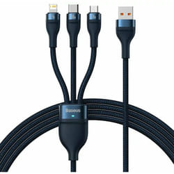 Baseus CASS030003 câble USB 1,2 m USB A USB C/Micro USB-A/Lightning Bleu