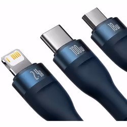 Baseus CASS030003 câble USB 1,2 m USB A USB C/Micro USB-A/Lightning Bleu