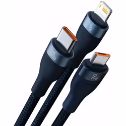 Baseus CASS030003 câble USB 1,2 m USB A USB C/Micro USB-A/Lightning Bleu