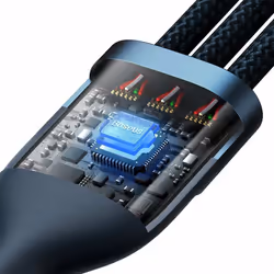 Baseus CASS030003 câble USB 1,2 m USB A USB C/Micro USB-A/Lightning Bleu - Vue supplémentaire 4