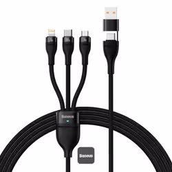 Baseus CASS030101, 1,2 m, USB A/USB C, USB C/Micro-USB B/Lightning, Noir