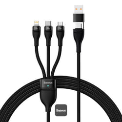 Baseus CASS030101 câble USB 1,2 m USB A/USB C USB C/Micro-USB B/Lightning Noir