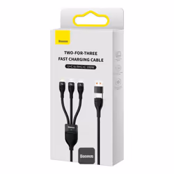 Baseus CASS030101 câble USB 1,2 m USB A/USB C USB C/Micro-USB B/Lightning Noir