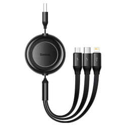 Baseus CAMJ010001 câble USB 1,1 m USB 3.2 Gen 1 (3.1 Gen 1) USB A USB C/Micro USB-A/Lightning Noir