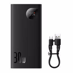 Baseus Adaman2, 10000 mAh, Lithium-Ion (Li-Ion), Adaptive Fast Charging, Power Delivery, 30 W, Noir