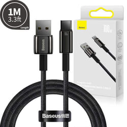 Baseus CAWJ000001 câble USB USB 2.0 1 m USB A USB C Noir