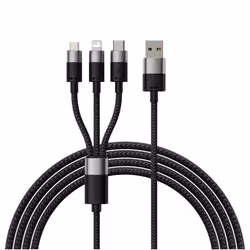 Baseus SUP0002696, 1,2 m, USB A, USB C/Micro USB-A/Lightning, USB 3.2 Gen 1 (3.1 Gen 1), Noir