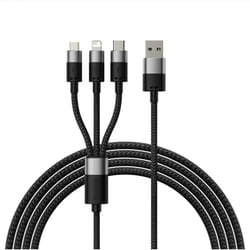 Baseus SUP0002696 câble USB 1,2 m USB 3.2 Gen 1 (3.1 Gen 1) USB A USB C/Micro USB-A/Lightning Noir
