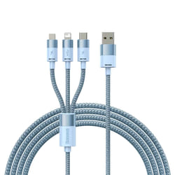 Baseus CAXS000017 câble USB 1,2 m USB A USB C/Micro USB-A/Lightning Bleu