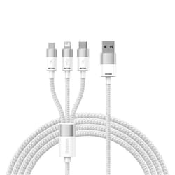 Baseus SUP0003349 câble USB 1,2 m USB 3.2 Gen 1 (3.1 Gen 1) USB A USB C/Micro USB-A/Lightning Blanc
