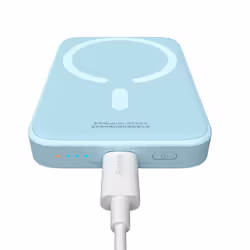 Baseus PPCX130003 banque d'alimentation électrique Lithium Polymère (LiPo) 6000 mAh Recharge sans fil Bleu