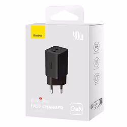 Baseus GaN5 Pro 40W Universel Noir Secteur Charge rapide Intérieure - Vue supplémentaire 5