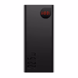 Baseus ADAMAN OVERSEAS EDITION 40.000 MAH DIGITAL DISPLAY 22.5W POWERBANK SIYAH Lithium 40000 mAh Noir