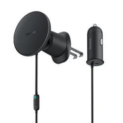 Support de téléphone - BASEUS - CW01 - Noir - Chargeur USB-C 15W - Installation grille de ventilation