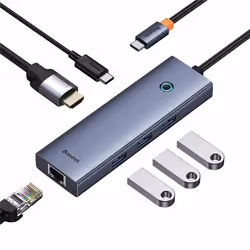Baseus UltraJoy 6-Port Avec fil USB 3.2 Gen 1 (3.1 Gen 1) Type-C Gris