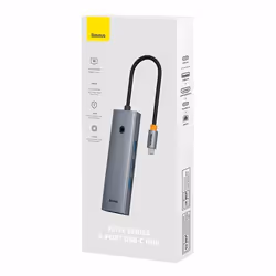 Baseus UltraJoy 6-Port Avec fil USB 3.2 Gen 1 (3.1 Gen 1) Type-C Gris - Vue supplémentaire 4