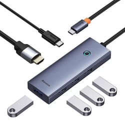 Hub Type-C vers HDMI 4xUSB Type-C 4K@60Hz - Baseus UltraJoy (B00052807813-01) - Gris sidéral