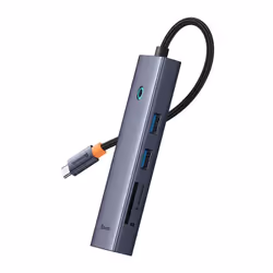 Baseus ULTRAJOY 7 İN 1 MULTİFONKSİYONEL HUB ADAPTÖR-UZAY GRİ station d'accueil Avec fil E-Port - Vue supplémentaire 4