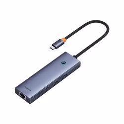 Baseus ULTRAJOY 7 İN 1 MULTİFONKSİYONEL HUB ADAPTÖR-UZAY GRİ station d'accueil Avec fil E-Port - Vue supplémentaire 5
