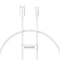 Baseus Câble USB-A/USB-C 100W - 0,25 m - Blanc