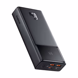 Baseus STAR LORD OVERSEAS EDITION 20.000 MAH DIGITAL DISPLAY POWERBANK 65W-SIYAH, 20000 mAh, Lithium Polymère (LiPo), Noir