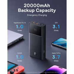 Baseus STAR LORD OVERSEAS EDITION 20.000 MAH DIGITAL DISPLAY POWERBANK 65W-SIYAH Lithium Polymère (LiPo) 20000 mAh Noir