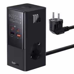 Baseus PowerCombo Tower, Intérieure, Secteur, 1,5 m, Noir