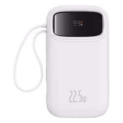 Baseus Qpow2 Dual-Cable Digital Display Fast Charge Power Bank 10000mAh 22.5W Stellar White Lithium Polymère (LiPo) Blanc