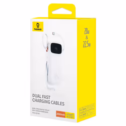 Baseus Qpow2 Dual-Cable Digital Display Fast Charge Power Bank 10000mAh 22.5W Stellar White Lithium Polymère (LiPo) Blanc - Vue supplémentaire 4