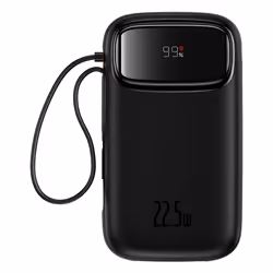 Baseus QPOW 2 DUAL KABLOLU 10.000 MAH 22.5W POWERBANK-SIYAH, 10000 mAh, Lithium, Noir