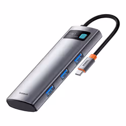 Baseus STARJOY 7 İN 1 MULTİFONKSİYONEL HUB ADAPTÖR-UZAY GRİ câble DisplayPort USB Type-C