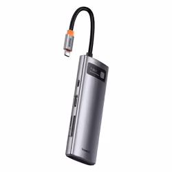 Baseus STARJOY 7 İN 1 MULTİFONKSİYONEL HUB ADAPTÖR-UZAY GRİ câble DisplayPort USB Type-C