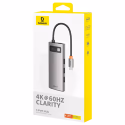 Baseus STARJOY 7 İN 1 MULTİFONKSİYONEL HUB ADAPTÖR-UZAY GRİ câble DisplayPort USB Type-C - Vue supplémentaire 4