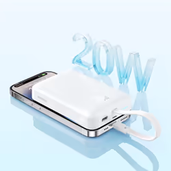 Baseus MAGSAFE MINI WIRELESS POWERBANK 10.000 MAH 20W-BEYAZ banque d'alimentation électrique Lithium Polymère (LiPo) 10000 mAh Blanc