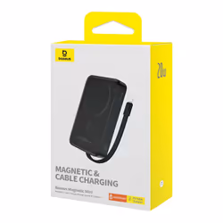 Baseus MAGSAFE MINI WIRELESS POWERBANK 10.000 MAH 20W-SIYAH banque d'alimentation électrique Lithium Polymère (LiPo) 10000 mAh Noir