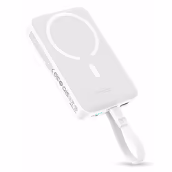 Baseus P1002210B223-00 banque d'alimentation électrique Lithium Polymère (LiPo) 10000 mAh Recharge sans fil Blanc - Vue supplémentaire 5