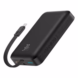 Baseus MAGSAFE MINI TYPE-C KABLOLU WIRELESS POWERBANK 10.000 MAH 30W SIYAH, 10000 mAh, Lithium, Noir
