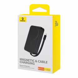 Baseus MAGSAFE MINI TYPE-C KABLOLU WIRELESS POWERBANK 10.000 MAH 30W SIYAH Lithium 10000 mAh Noir