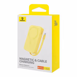 Baseus MAGSAFE MINI TYPE-C WIRELESS POWERBANK 10.000 MAH 30W-SARI banque d'alimentation électrique Lithium Polymère (LiPo) 10000 mAh Recharge sans fil Jaune