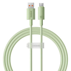 Câble USB vers Type-C charge rapide 100 W 480 Mbps 2 m - Série Baseus Habitat (P10360203631-01) - Vert naturel