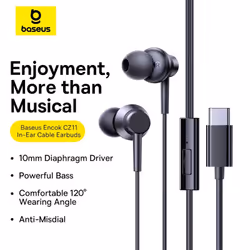 Baseus ENCOK CZ11 WİRED EARPHONES CLUSTER BLACK Noir - Vue supplémentaire 3